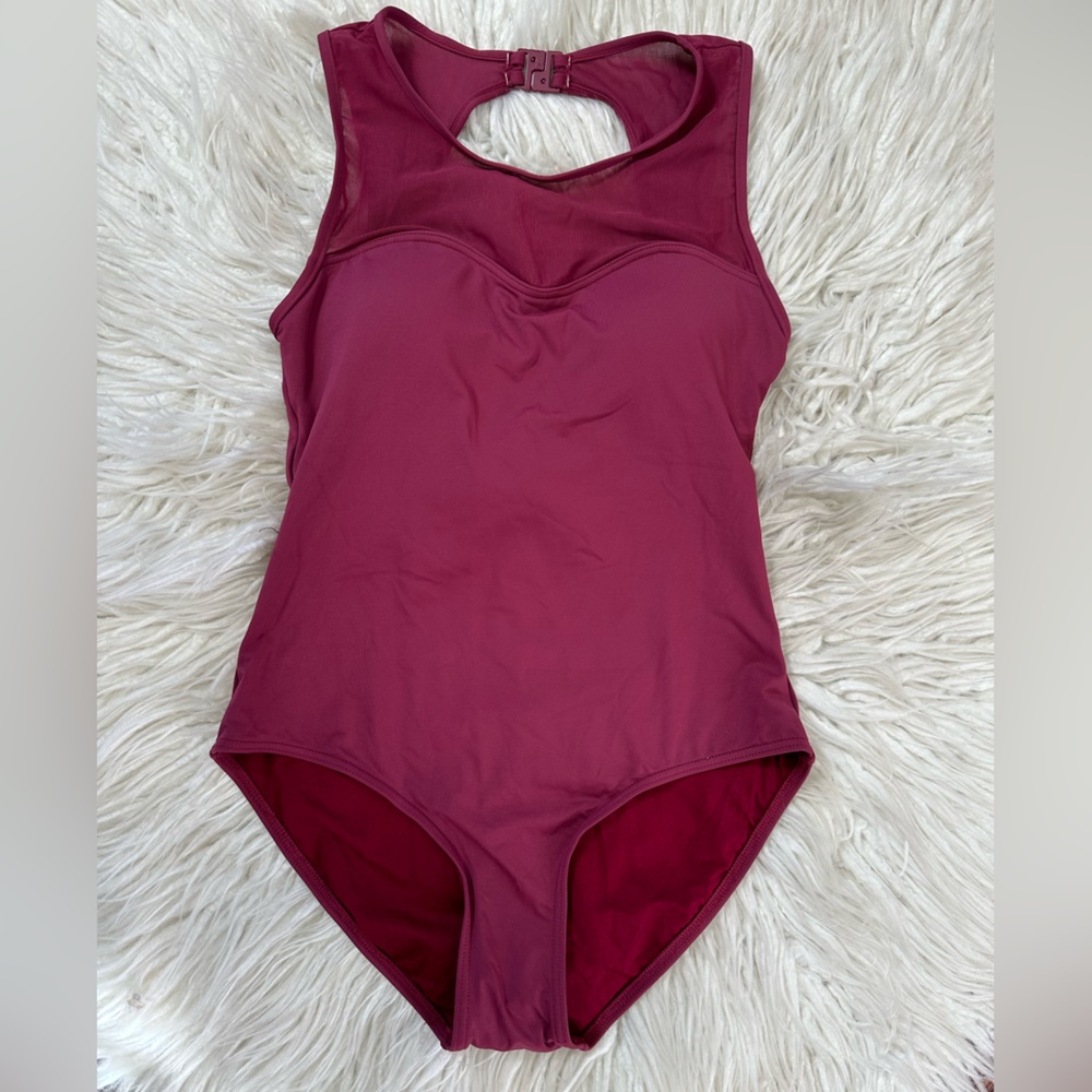 Niptuck swim one piece high neck multi up fit swimsuit berry‎ ladies US 6 NWT